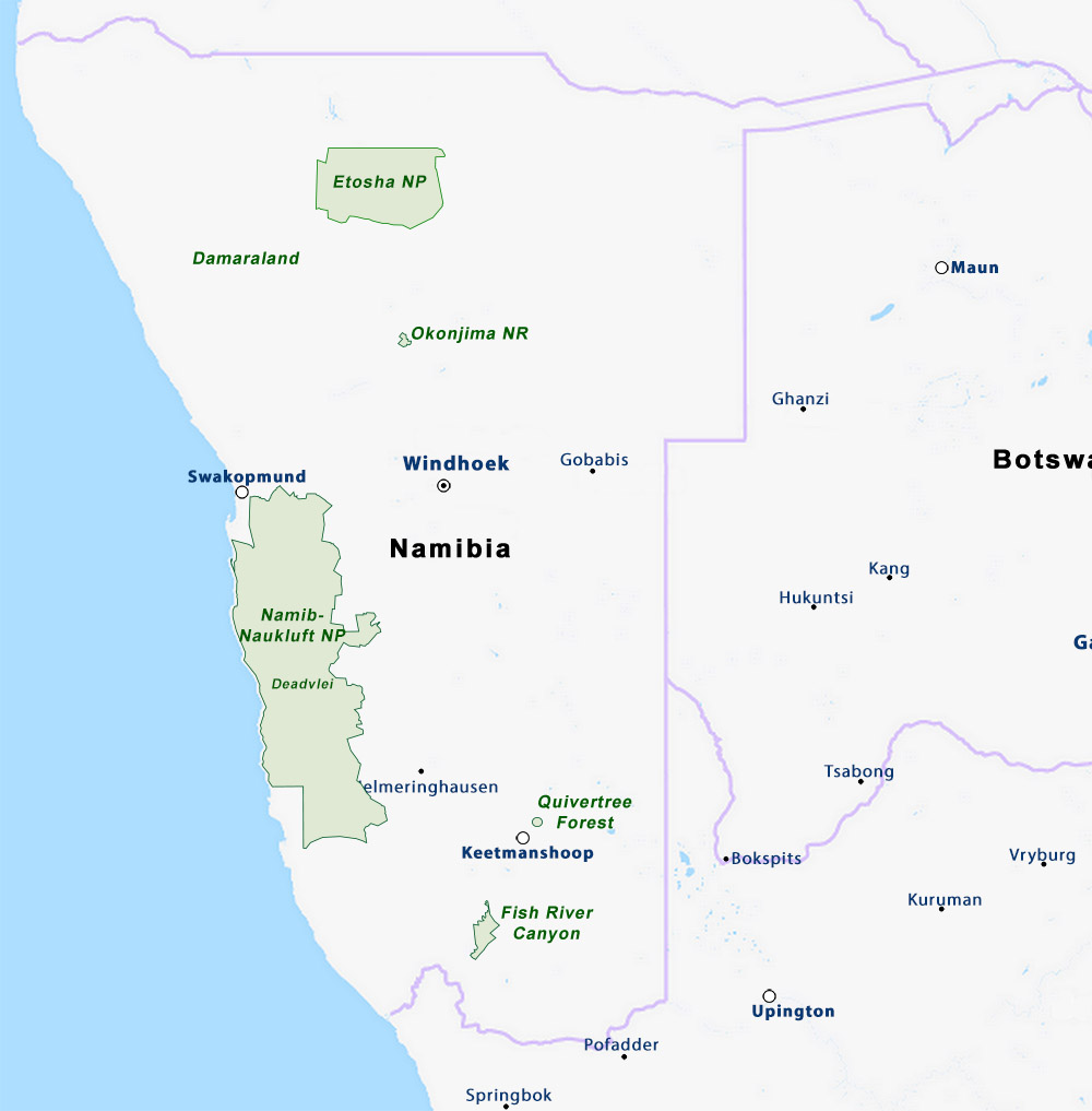 Map of Namibia